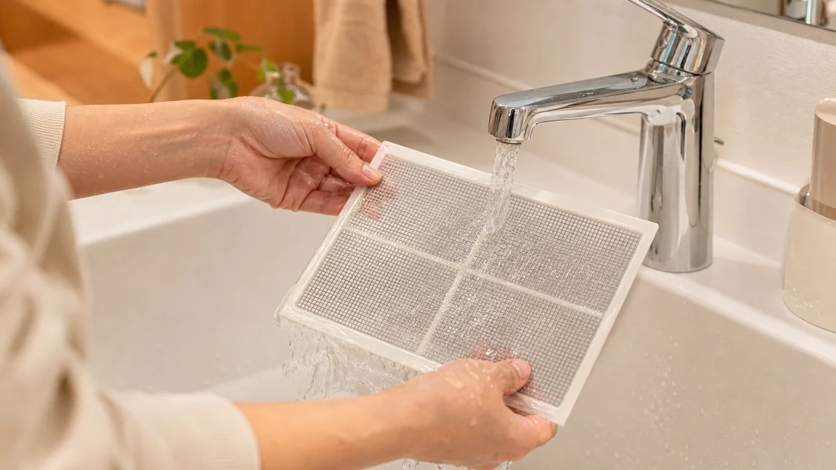 フィルターを水洗いする