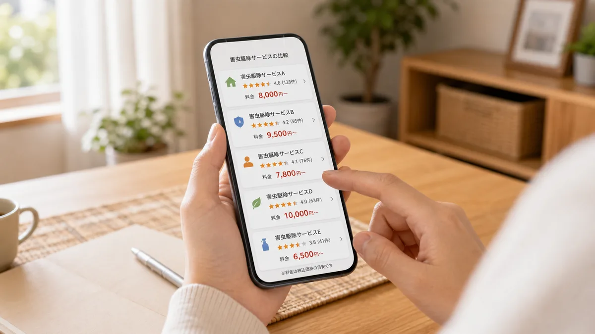 まず比較サービスで複数業者の料金・口コミを確認する