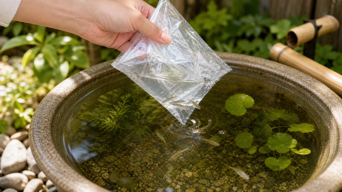 水鉢・池にはメダカを入れる(自然防除)