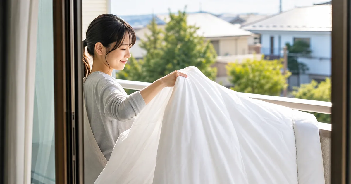 布団のカビ取りと予防｜素材別（羽毛・綿・ウレタン）の対処法・コインランドリー活用・健康リスク